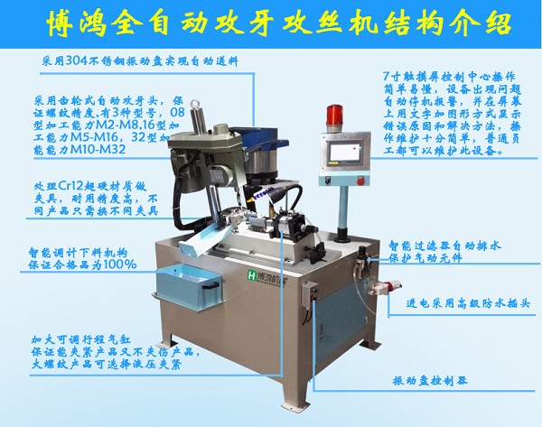 4508斜式全自動攻絲機攻牙機細節(jié)介紹